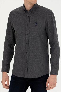 Мужская темно-синяя рубашка с длинным рукавом - U.s. polo assn фото 13