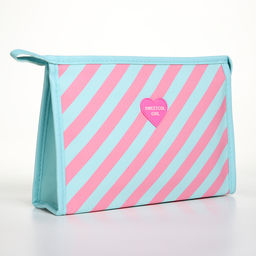 Косметичка на молнии, треугольная, с рисунком Sweetcol girl, бирюзовая