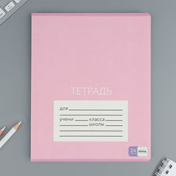 Цена за 20 шт. Тетрадь в клетку, 24 листа, А5, на скрепке, блок №1 «Цветные обложки» МИКС