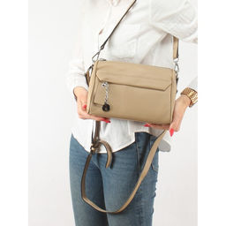 Сумка женская натуральная кожа GU 163-22-09, 2отд, плечевой ремень, бежевый SALE 255023 - Adelia фото 8