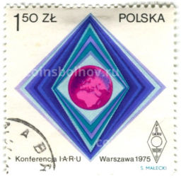 Марка Конференция радиолюбилей 1975 год Польша