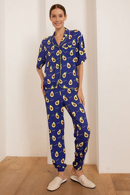 Рубашка 56423 Фиолетовый авокадо