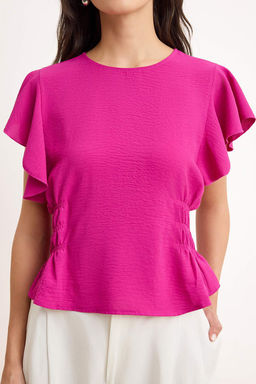 Fusya Yanlar? Gipe Detayl? Dokuma Bluz TWOSS26BZ00405 - Trendyolmilla фото 3