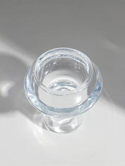 Цена за 2 шт. Стеклянный подсвечник на 1 свечу «Тюльпан на ножке», прозрачный, d=2.5 см, 6×6×7.5 см