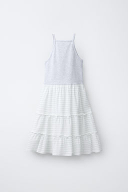 VESTIDO RIB VOLANTES / Blanco / Gris - Zara фото 2