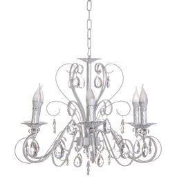 Люстра подвесная в стиле барокко "Arte" 6*40Вт Е14 29-P8525/WH белый мрамор