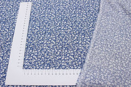 Штапель Цветочный шарм цв.джинс, ш.1.45м, вискоза-100%, 100гр/м.кв - Купава фото 2