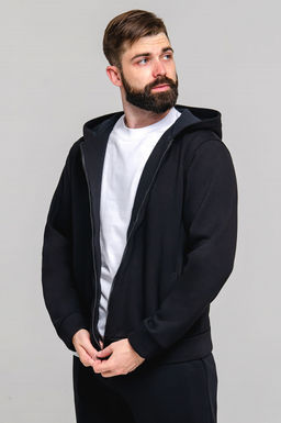 Арт. 69301 Толстовка мужская с начесом 50-58 (5 шт) Цвет:черный