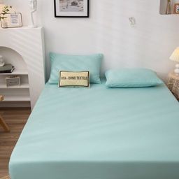 Комплект постельного белья Однотонный Сатин на резинке CSR034 2 спальный