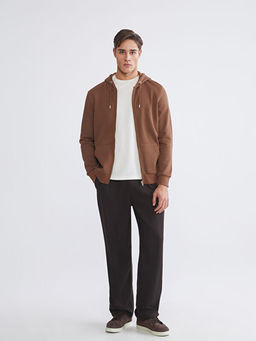 Kap??onlu Uzun Kollu Erkek Fermuarl? Sweatshirt