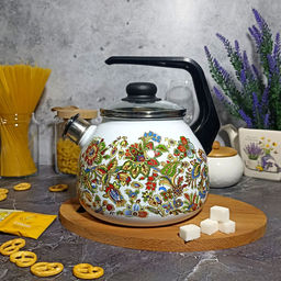 Чайник для плиты 3,0л 1Rc12 Imperio белоснежный. со свистком. - Стальэмаль фото 2