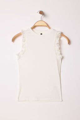 Ekru Fitted/Vucuda Oturan F?rf?rl? Fitilli Esnek Orme Bluz TWOSS25BZ00237 - Trendyolmilla фото 6