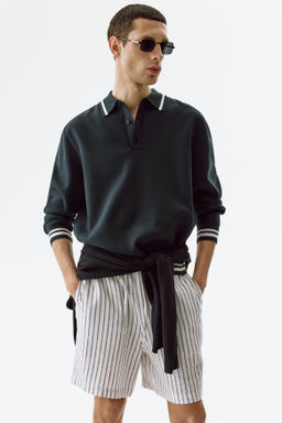 Pantal?n corto en mezcla de lino Relaxed Fit - H&m фото 6