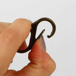 Цена за 2 шт. Карабин металлический, двойной, 40 18 мм, 5 шт, цвет бронзовый - Арт узор фото 3