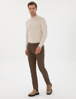 Kahverengi Slim Fit Pamuk Kar___ml_ Kanvas Pantolon - Cacharel фото 3