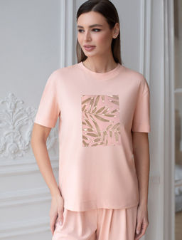 Футболка с принтом свободная из премиального 100% хлопка