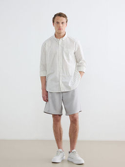 Рубашка мужская Regular Fit в полоску с льном