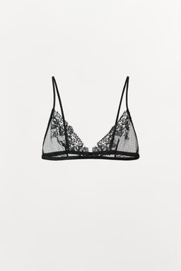 BRALETTE TRIANGULAR PLUMETI ENCAJE / Negro - Zara фото 6