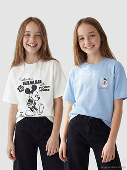 Mickey Mouse Bask?l? K?z ?ocuk Ti??rt 2li