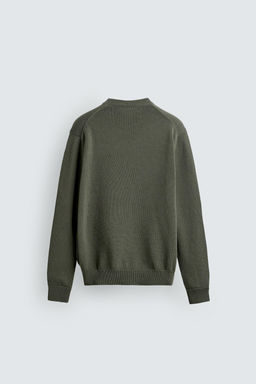 JERSEY REGULAR FIT ALGOD?N / Verde gris - Zara фото 8