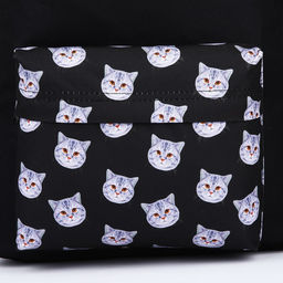 Рюкзак текстильный Коты, с карманом, цвет чёрный - Nazamok фото 8