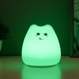 Фигурка световая RISALUX «Антистресс мякиш кошечка», LED-ночник, RGB, от батареек, 3×ААА, 9.5×9.5×10.5 см