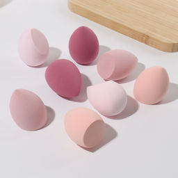 Спонжи для макияжа, набор - 8 шт., увеличиваются при намокании, розовые