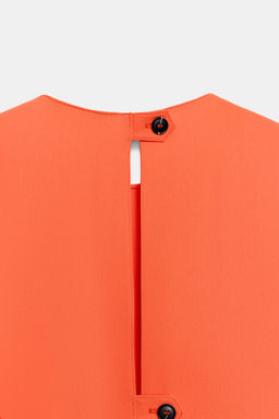 VESTIDO MIDI DRAPEADO ZW COLLECTION / Coral rojo - Zara фото 11