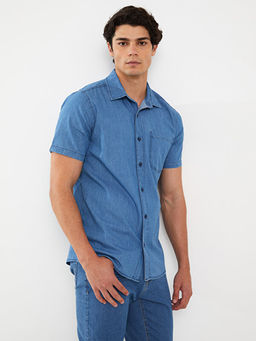 Regular Fit K?sa Kollu Erkek Jean G?mlek