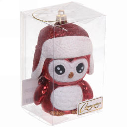 Цена за 2шт. Ёлочная игрушка "Новогодний пингвин" 7*6*11 см, красный