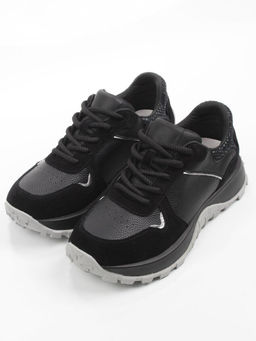 03-A104-1 BLACK Кроссовки женские (натуральная кожа, натуральная замша)