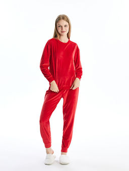 Bisiklet Yaka Nak??l? Uzun Kollu Kad?n Pijama Tak?m?