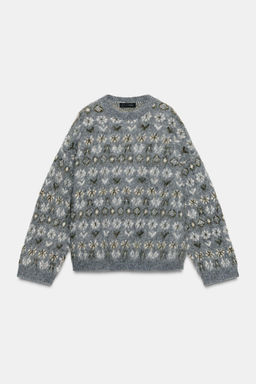 BRUSHED EFFECT JACQUARD KNIT JUMPER - Zara фото 4