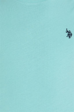 Мужская мятная базовая футболка с круглым вырезом - U.s. polo assn фото 6