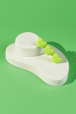 Заколка для волос зажим, арт. 71770 / 10 СЕРДЕЧКИ (в наборе: 1шт., 6,5 см, черный металл, полиэфирная смола, цвет: зелёный, подложка из мелованного картона + ПЭТ-пакет с европодвесом)