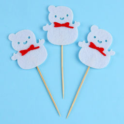 Шпажки из фетра Снеговик, набор 3 шт. - Страна карнавалия фото 2