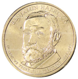 Монета 1 доллар 2012 года D США 23-й президент США Бенджамин Гаррисон