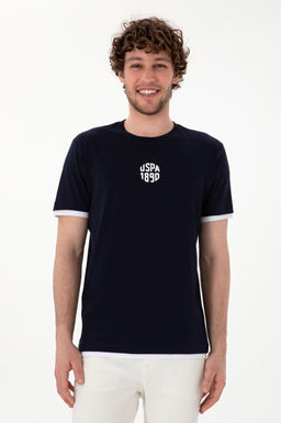 Erkek Regular Fit Bisiklet Yaka Lacivert Ti__rt Sepette S_rpriz _ndirim