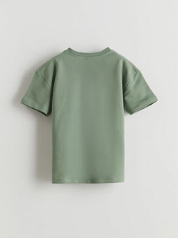 Yaz? Bask?l? Pamuklu Erkek ?ocuk Ti??rt