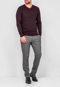 Джемпер мужской GREG G124-DA49 бордо/черный  фото 4