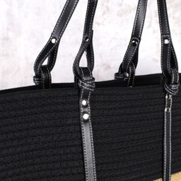 Сумка плетеная 45x29x16x26 / DW-09 /уп 1/коричнево-черная - Галеонтрейд фото 2