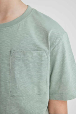 Футболка с короткими рукавами и круглым вырезом для мальчиков - Defacto фото 6