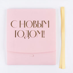 Коробка подарочная новогодняя складная «С Новым годом», тиснение, розовая, 20×18×5 см