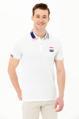 Мужская белая футболка с воротником поло - U.s. polo assn фото 18