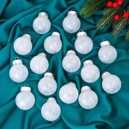 Ёлочные игрушки Фелиция, шары новогодние, набор 16 шт., d=5 см, белый