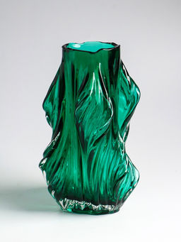 Ваза «Греверли», 27×10 см, стекло, зелёная