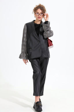 Костюм NIKVA н950-1 чёрный+серая клетка  фото 4