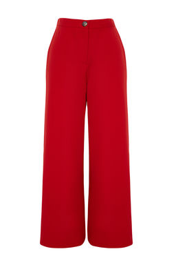 TRENDYOLMILLA Siyah Wide Leg/Genis Paca Yanlar? Dugmeli Dokuma Kumas Pantolon TWOSS20PL0398  фото 7