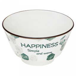 "Счастье" Пиала фарфоровая 320мл, д11,3х6,4см, с деколью, отводка (Китай)