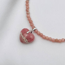 Чокер из Родохрозита с кулоном 38 см +